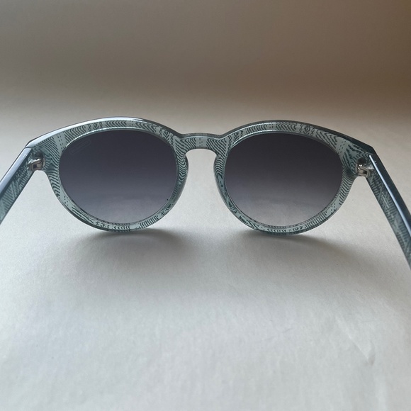 Coach Perforated Legacy Wristlet Leather Logo Clutch Bag Purse Bag Blue/Yellow - Picture 5 of 9